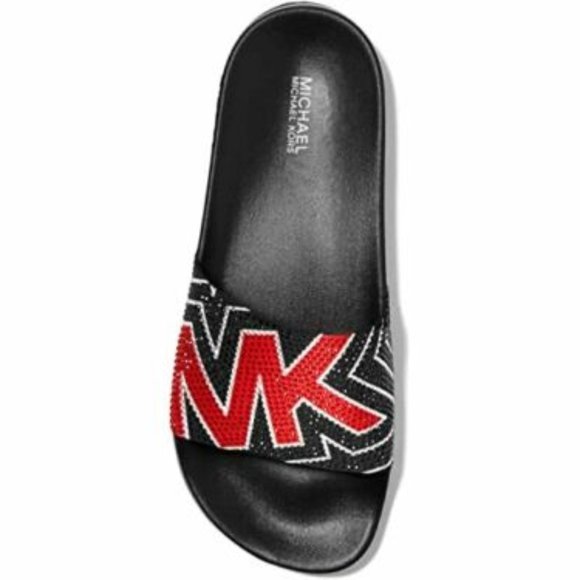 Michael Kors Gilmore Slides Red & Black Crystals - Picture 2 of 7